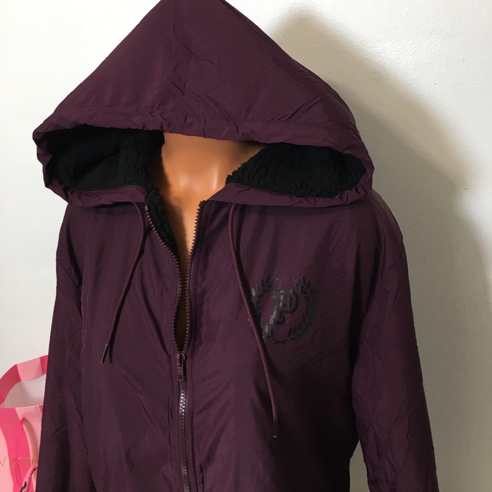 🚫SOLD🚫NEW PINK VS SHERPA ANORAK FULLY LINED HOODED - Picture 3 of 6